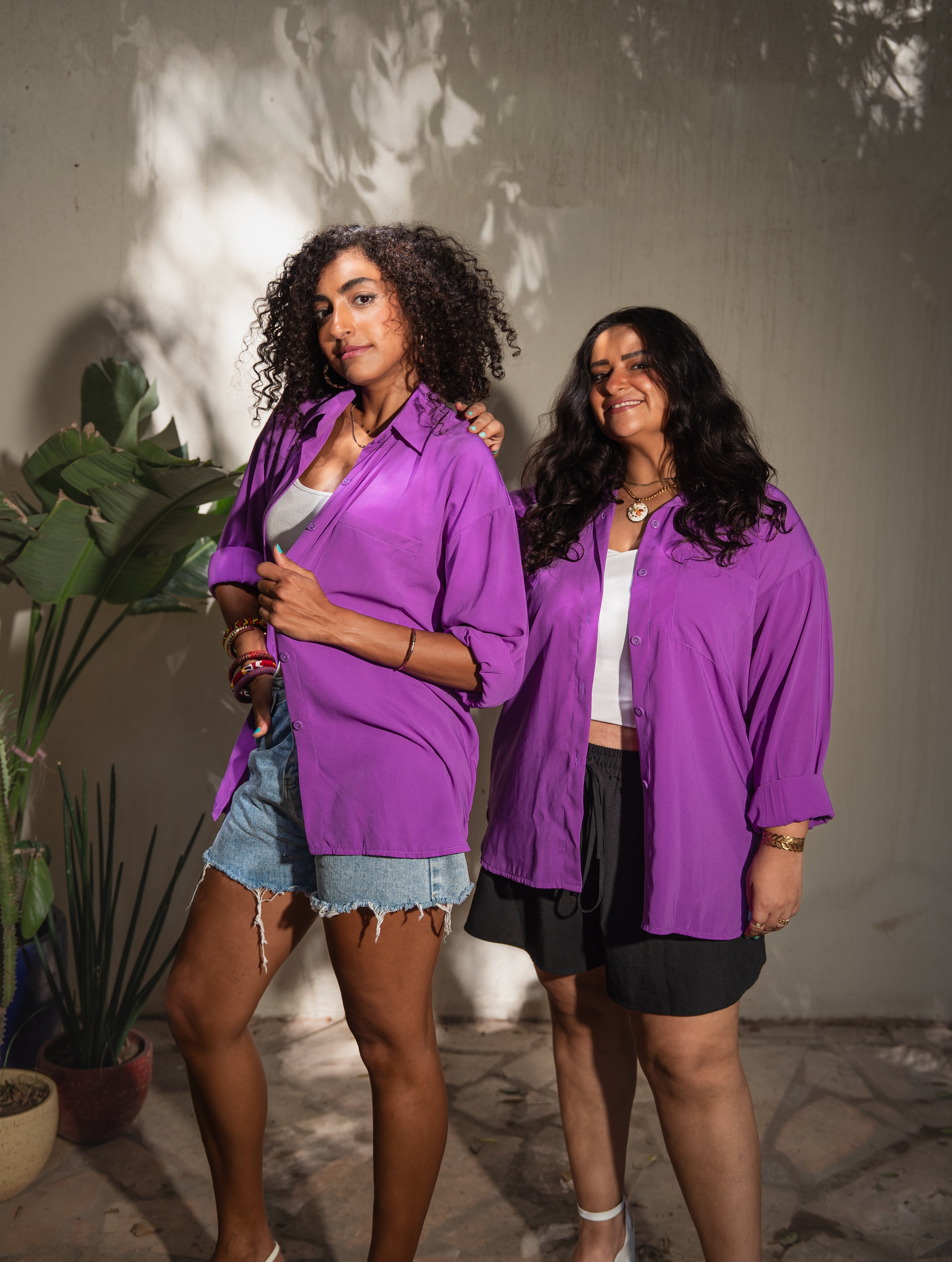 Oversized Premium Crepe Chemise in Violet