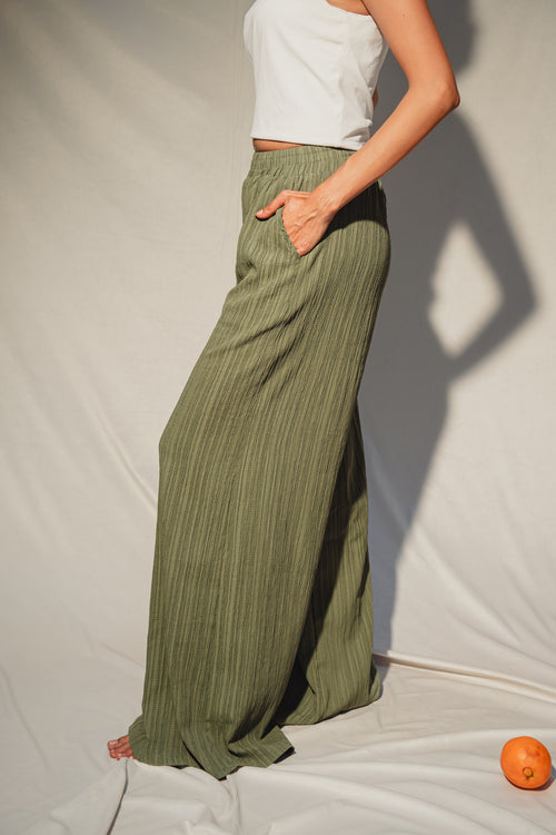 Dusty Olive Wide Leg Pant