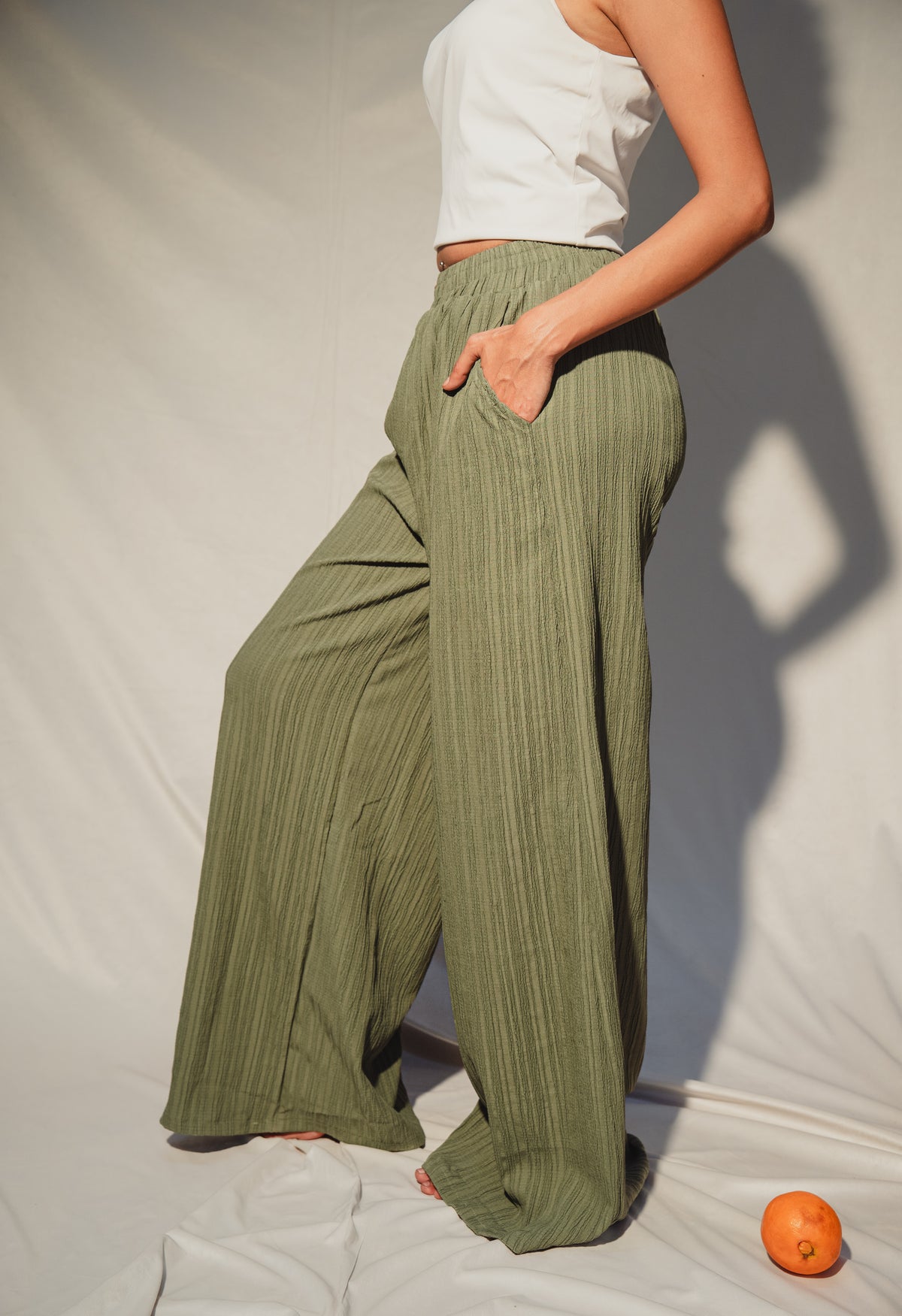 Dusty Olive Wide Leg Pant