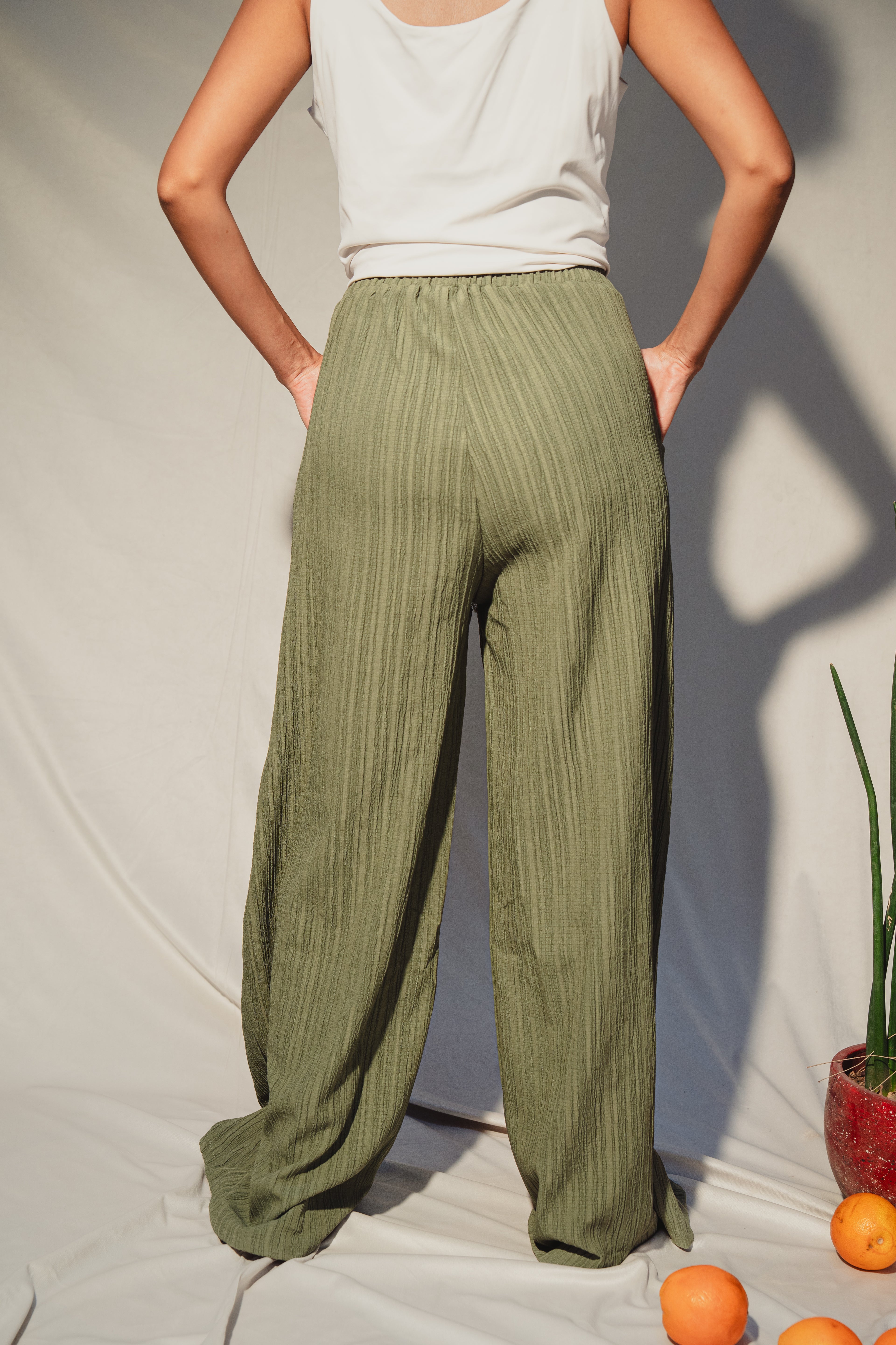 Dusty Olive Wide Leg Pant