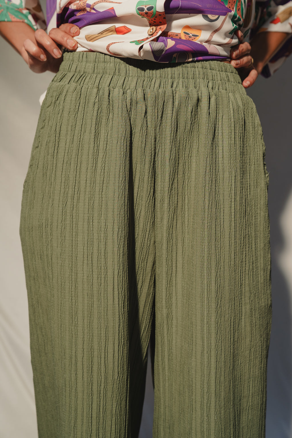 Dusty Olive Wide Leg Pant
