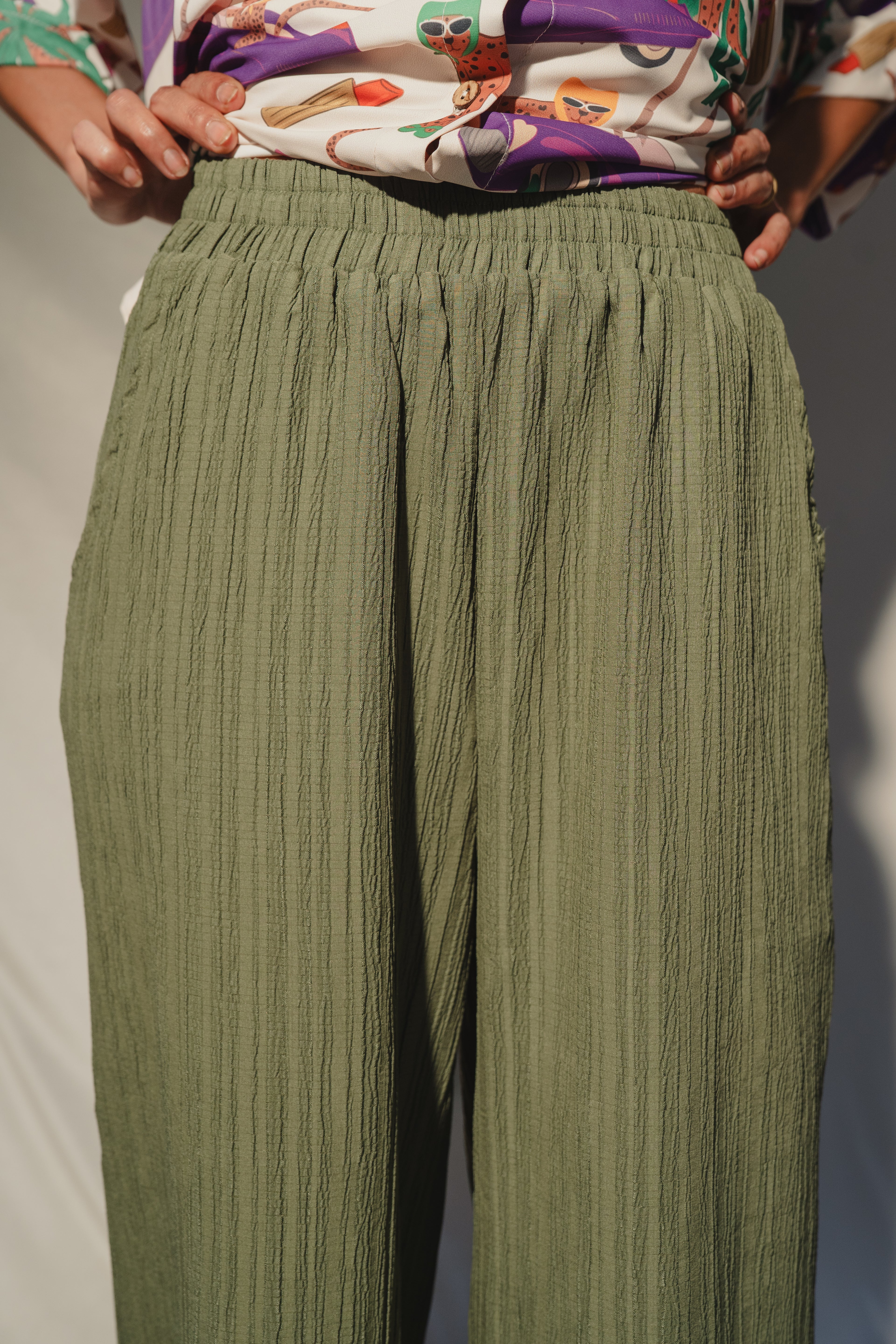 Dusty Olive Wide Leg Pant