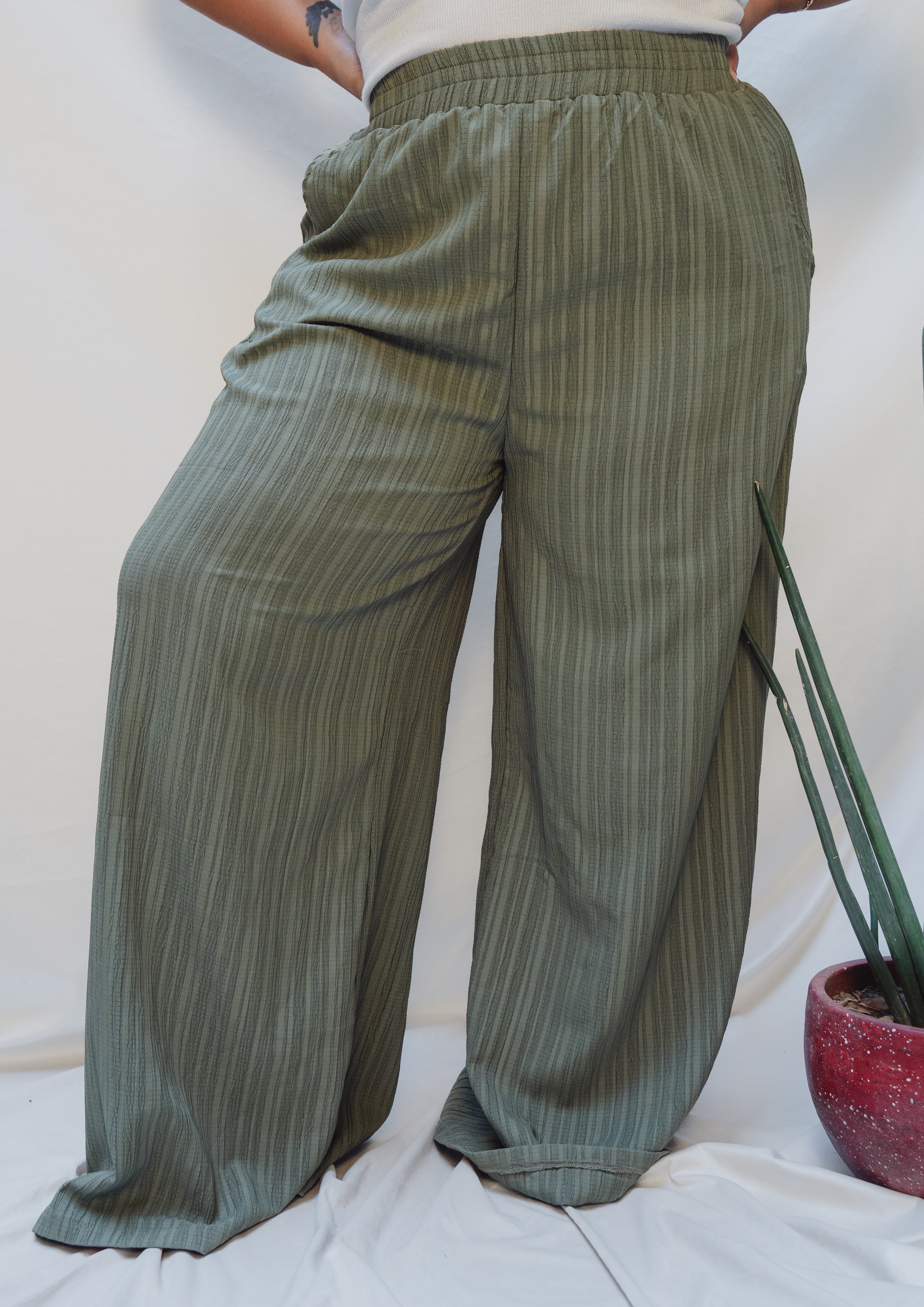 Dusty Olive Wide Leg Pant
