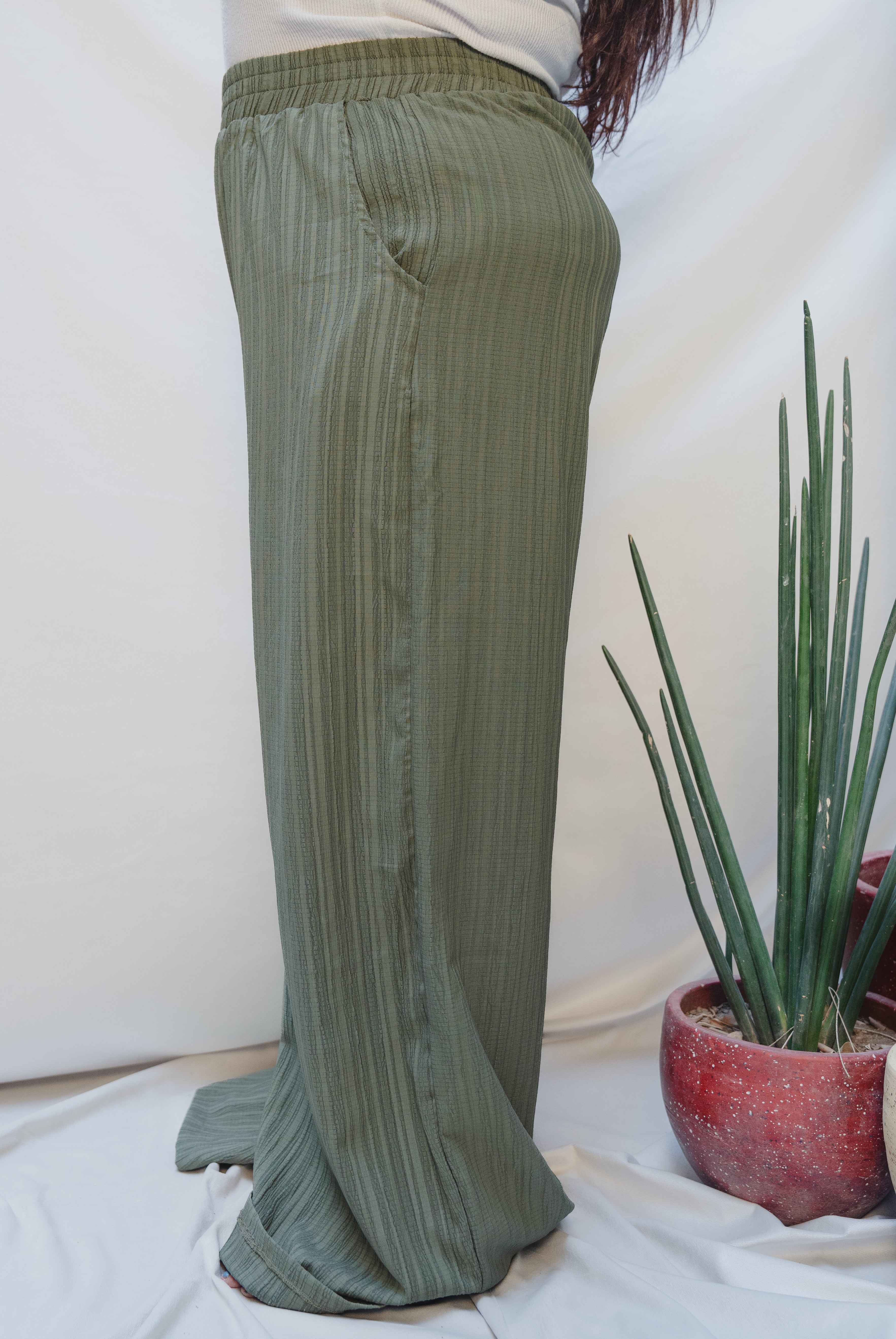 Dusty Olive Wide Leg Pant