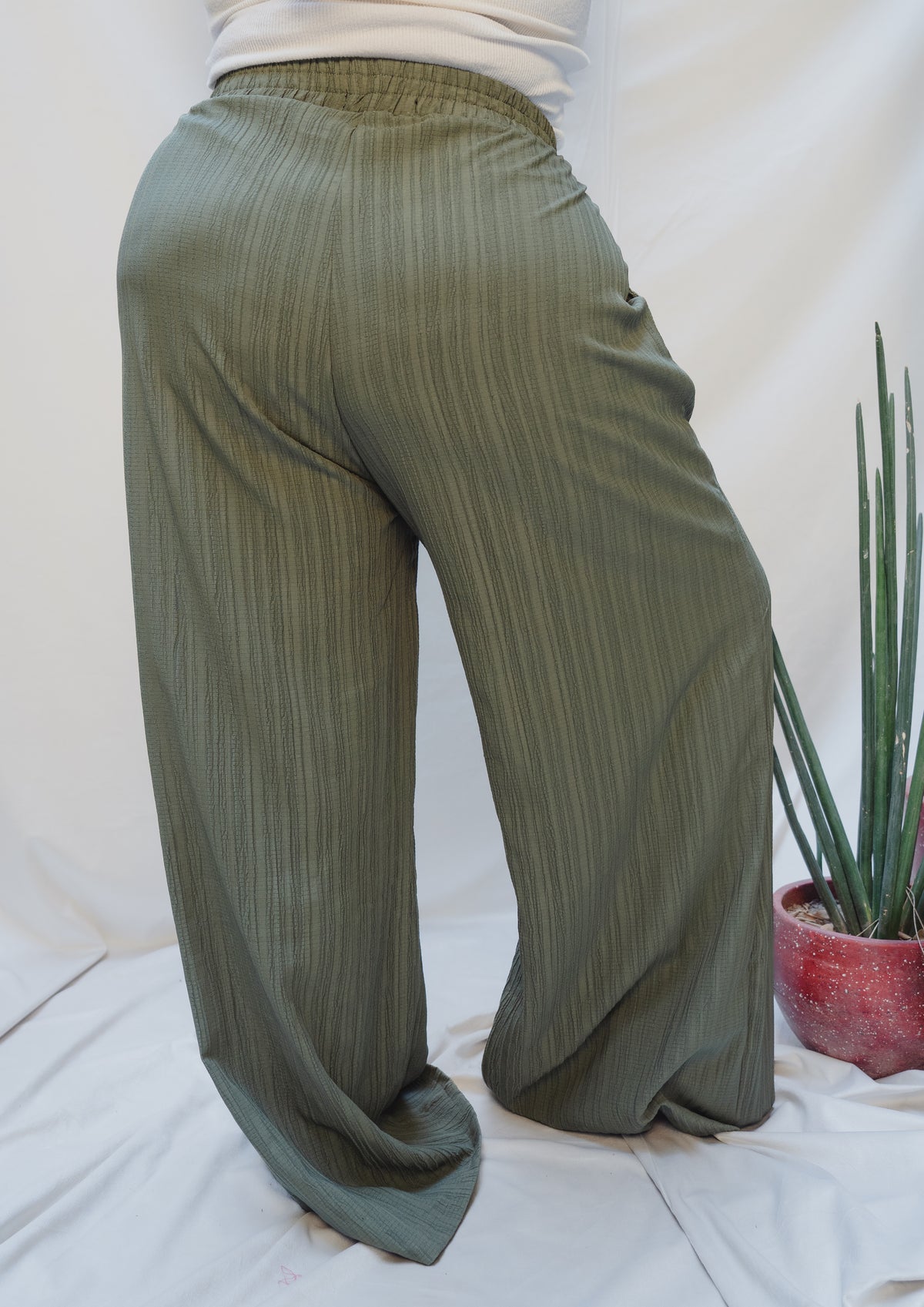 Dusty Olive Wide Leg Pant